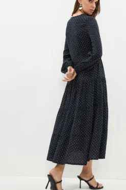 Coast Skinny Sleeve Tiered Skirt Midaxi Dress -Coast Sales Store bcc01302 black xl 2