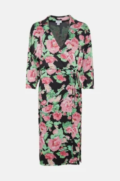 Coast Printed Tie Detail Bodycon Midi Dress -Coast Sales Store bcc01309 black xl 3