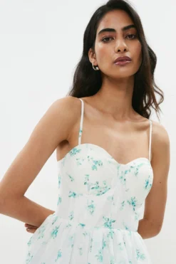 Coast Bustier Bodice Printed Midi Dress -Coast Sales Store bcc01340 multi xl 1