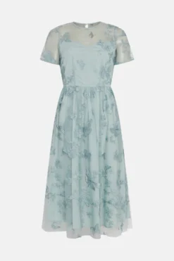 Coast 3d Embroidered Butterfly Mesh Midi Dress -Coast Sales Store bcc01346 cornflower20blue xl 3