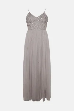 Coast Linear Embellished Tulle Cami Maxi Dress -Coast Sales Store bcc01365 lilac xl 3