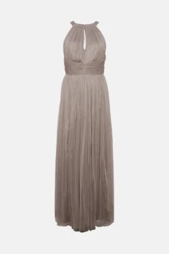 Coast Panelled Ruched Halter Tulle Maxi Dress -Coast Sales Store bcc01367 mink xl 3