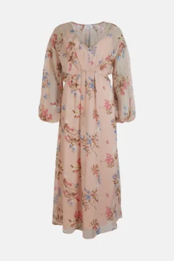 Coast Blouson Sleeve Printed Chiffon Midaxi Dress -Coast Sales Store bcc01424 multi xl 3