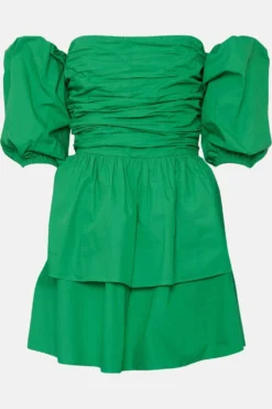 Coast Ruched Bodice Tiered Mini Dress With Detachable Sleeve -Coast Sales Store bcc01443 bright20green xl 3