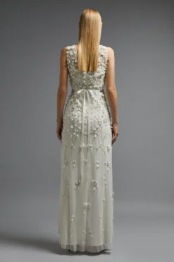 Coast 3d Embroidered Maxi Dress -Coast Sales Store bcc01465 ivory xl 2