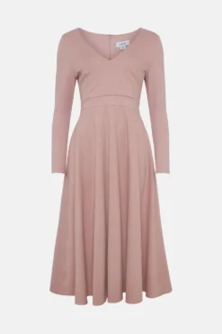 Coast V Neck Full Skirt Midi Dress -Coast Sales Store bcc01474 blush xl 3