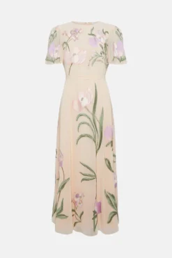 Coast Trailing Floral Angel Sleeve Embroidered Maxi Dress -Coast Sales Store bcc01489 blush xl 3