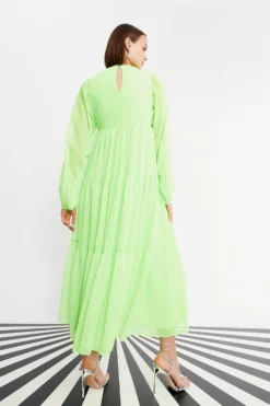 Coast Nick Grindrod Balloon Sleeve Statement Neon Maxi Dress -Coast Sales Store bcc01491 neon lime xl 2 scaled