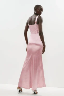 Coast Ruched Corset Bodice Fishtail Maxi Dress -Coast Sales Store bcc01507 mink xl 2