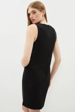 Coast Beadwork Panel Contouring Ponte Dress -Coast Sales Store bcc01557 black xl 2