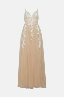 Coast Embroidered Cami Full Skirted Maxi Dress -Coast Sales Store bcc01588 nude xl 3