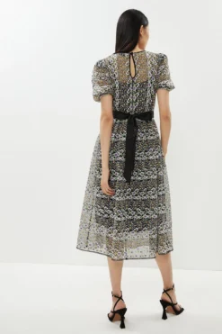 Coast Multicolour Floral Puff Sleeve Midi Dress -Coast Sales Store bcc01623 multi xl 2