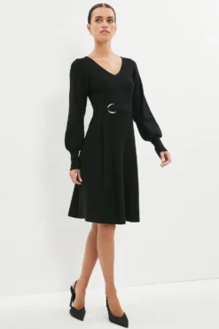 Coast Petite V Neck Knitted Dress