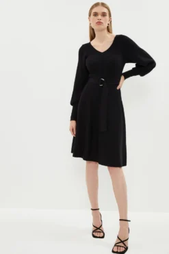 Coast V Neck Knitted Dress