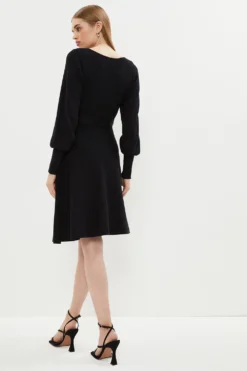 Coast V Neck Knitted Dress -Coast Sales Store bcc01660 black xl 2