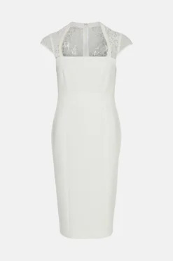 Coast Premium Lace Back Pencil Dress -Coast Sales Store bcc01741 ivory xl 3