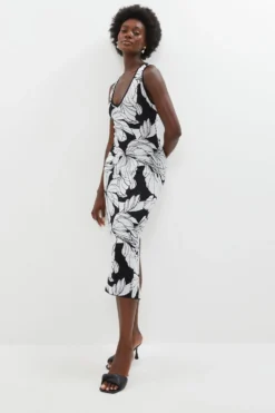 Coast Bandage Knitted Floral Dress