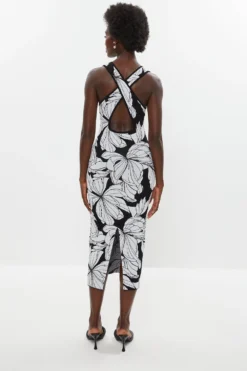 Coast Bandage Knitted Floral Dress -Coast Sales Store bcc01743 mono xl 2