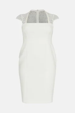 Coast Plus Size Premium Lace Back Pencil Dress -Coast Sales Store bcc01794 ivory xl 3
