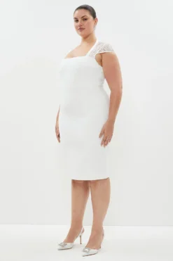 Coast Plus Size Premium Lace Back Pencil Dress -Coast Sales Store bcc01794 ivory xl 4