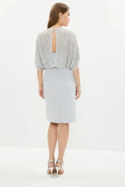 Coast Premium Embellished Cape Top Mini Dress -Coast Sales Store bcc01883 ice20blue xl 2