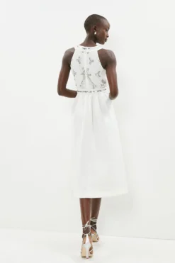 Coast Embellished Top Skater Dress -Coast Sales Store bcc01885 white xl 2