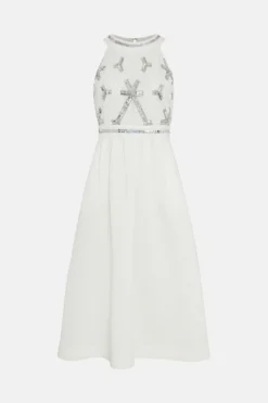 Coast Embellished Top Skater Dress -Coast Sales Store bcc01885 white xl 3