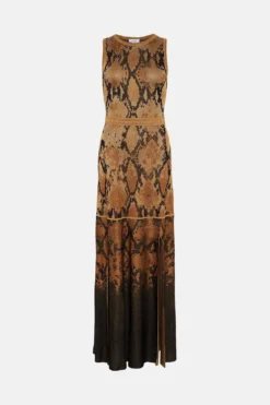 Coast Snake Print Jacquard Knit Maxi Dress -Coast Sales Store bcc01889 multi xl 3