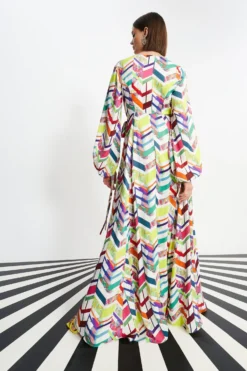 Coast Nick Grindrod Satinblouson Sleeve Wrap Dress -Coast Sales Store bcc01892 multi xl 2 scaled