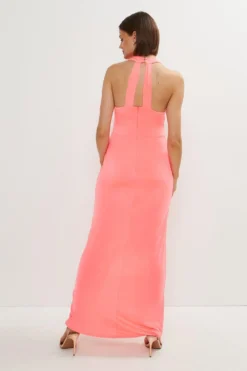 Coast Nick Grindrod Twist Front Maxi Dress -Coast Sales Store bcc01896 neon coral xl 2