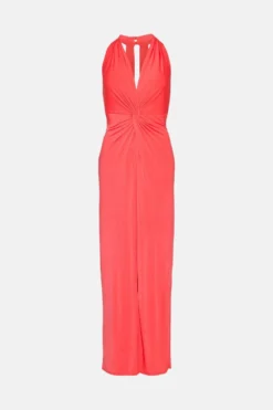 Coast Nick Grindrod Twist Front Maxi Dress -Coast Sales Store bcc01896 neon coral xl 3