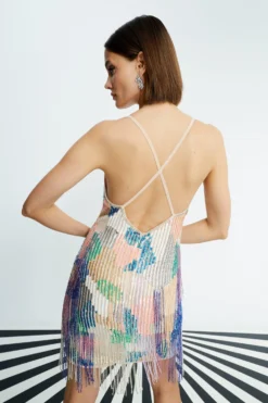 Coast Nick Grindrod Premium Fringed Bead Mini Dress -Coast Sales Store bcc01901 multi xl 2 scaled