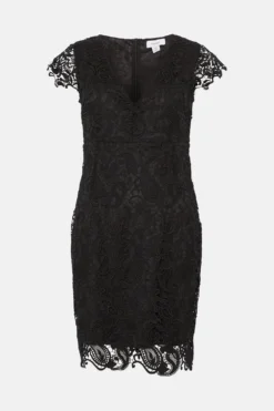 Coast Petite Paisley Lace Cap Sleeve Shift Dress -Coast Sales Store bcc01938 black xl 3