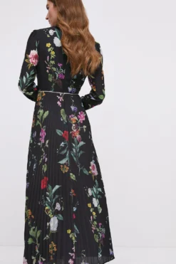 Coast Printed Tipped V Neck Maxi Dress -Coast Sales Store bcc02130 black xl 4