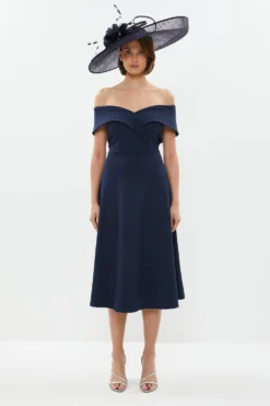 Coast Crepe Bardot Detail Full Skirted Dress