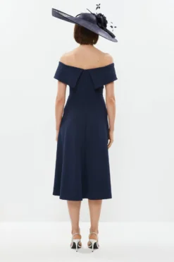 Coast Crepe Bardot Detail Full Skirted Dress -Coast Sales Store bcc02184 navy xl 2