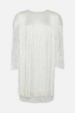 Coast Premium Statement Fringe Detail Mini Dress -Coast Sales Store bcc02212 ivory xl 4