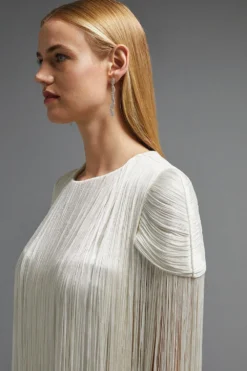 Coast Premium Statement Fringe Detail Mini Dress -Coast Sales Store bcc02212 ivory xl 5