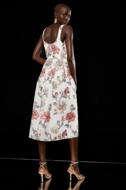 Coast Premium Rose Embellished Jacquard Midi Dress -Coast Sales Store bcc02227 ivory xl 2 scaled