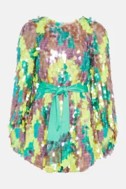 Coast Premium Large Disc Sequin Mini Dress -Coast Sales Store bcc02230 multi xl 3