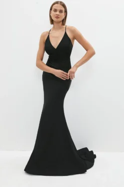 Coast Premium Cross Back Fishtail Maxi Dress