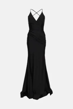 Coast Premium Cross Back Fishtail Maxi Dress -Coast Sales Store bcc02234 black xl 3