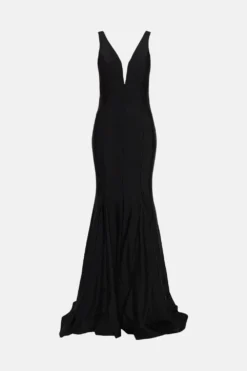Coast Premium Plunge Fishtail Maxi Dress -Coast Sales Store bcc02235 black xl 3