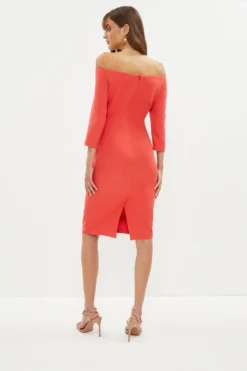 Coast Slash Neck Body Sculpt Midi Dress -Coast Sales Store bcc02267 red xl 2