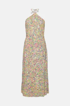 Coast Multi Colour Sequin Halter Neck Column Dress -Coast Sales Store bcc02301 multi xl 3