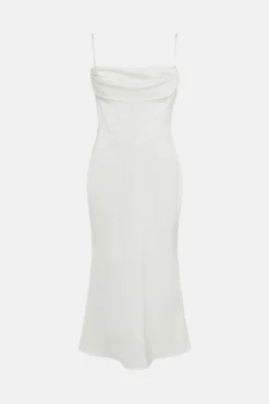 Coast ​​Cowl Detail Satin Midi Dress With Corset -Coast Sales Store bcc02318 ivory xl 3