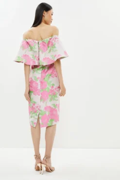 Coast Sweetheart Bardot Jacquard Midi Pencil Dress -Coast Sales Store bcc02340 pink xl 2