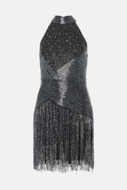 Coast Premium Embellished Fringe Mini Dress -Coast Sales Store bcc02398 petrol xl 3