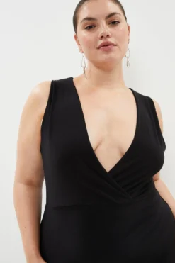 Coast Plus Size Plunge Slinky Jersey Maxi Dress -Coast Sales Store bcc02452 black xl 1