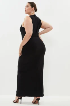 Coast Plus Size Plunge Slinky Jersey Maxi Dress -Coast Sales Store bcc02452 black xl 2